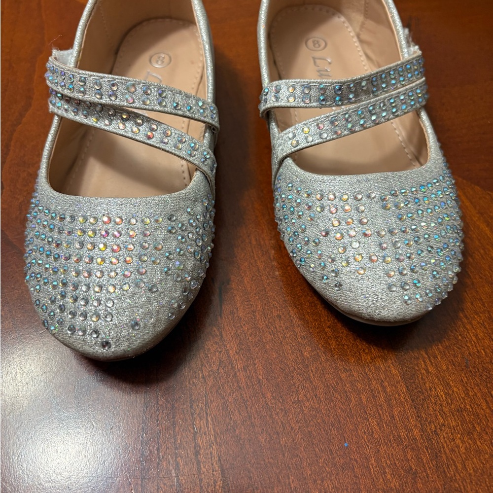 Kids Silver Glitter Shoes